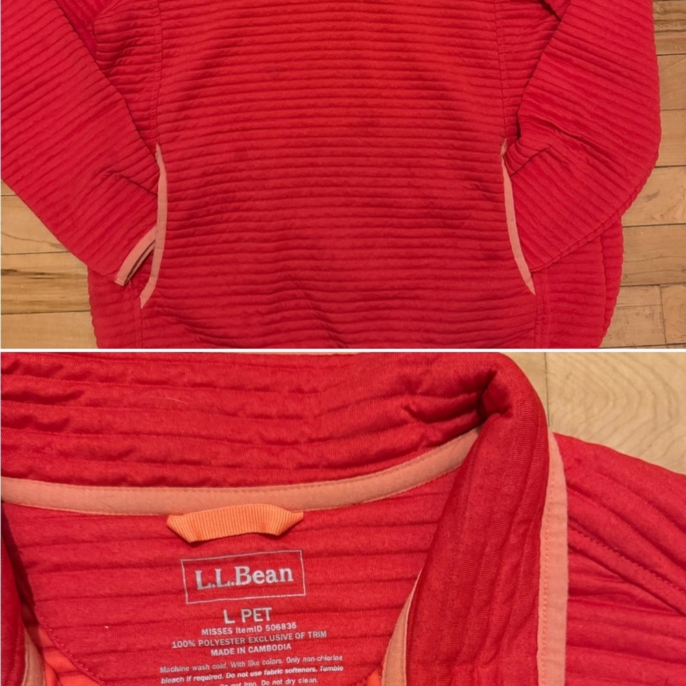 L.L. Bean Vibrant Red Textured Pullover